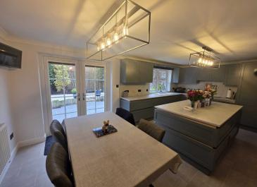 Kitchen fully fit blinds open
